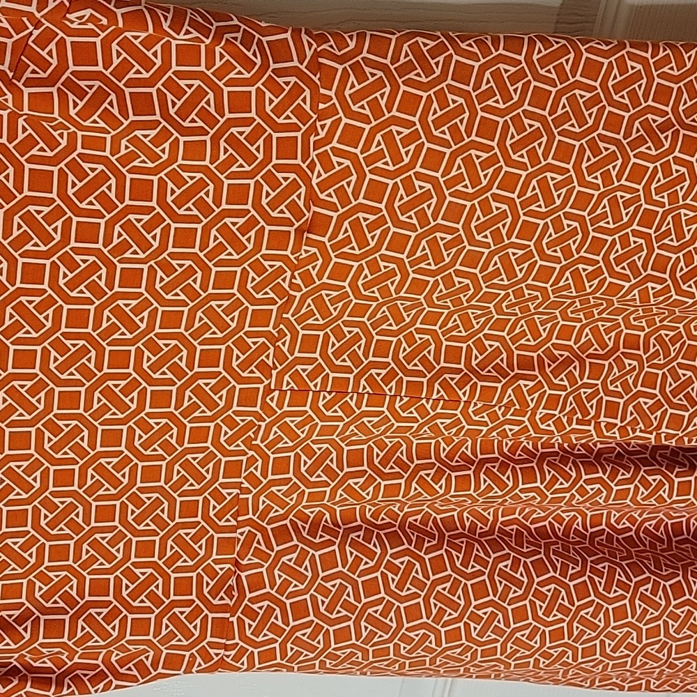 New York & Company Medium Dress Orange White Sleeveless Pockets - Picture 2 of 6